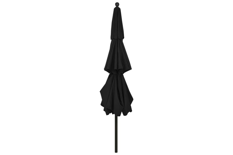 parasol med aluminiumsstang i 3 niveauer 3,5 m sort - Havemøbler - Solafskærmning - Parasoller