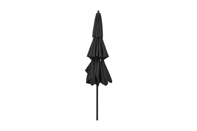 parasol med aluminiumsstang i 3 niveauer 3 m antracitgrå - Parasoller