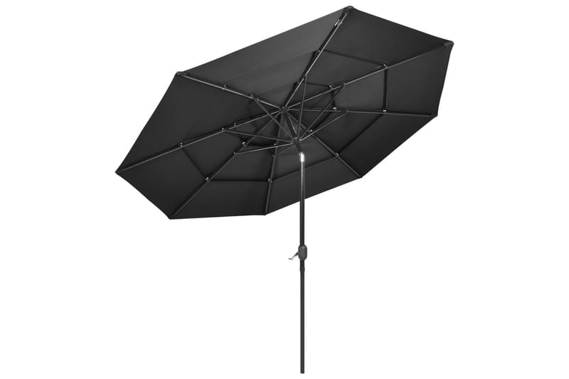 parasol med aluminiumsstang i 3 niveauer 3 m antracitgrå - Havemøbler - Solafskærmning - Parasoller