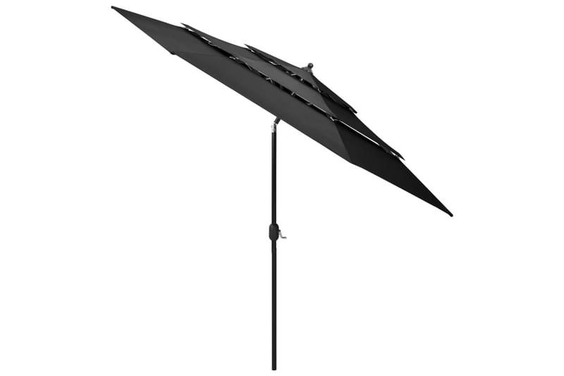 parasol med aluminiumsstang i 3 niveauer 3 m antracitgrå - Havemøbler - Solafskærmning - Parasoller