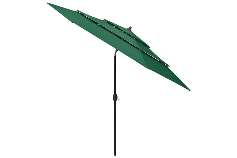 parasol med aluminiumsstang i 3 niveauer 3 m grøn - Havemøbler - Solafskærmning - Parasoller