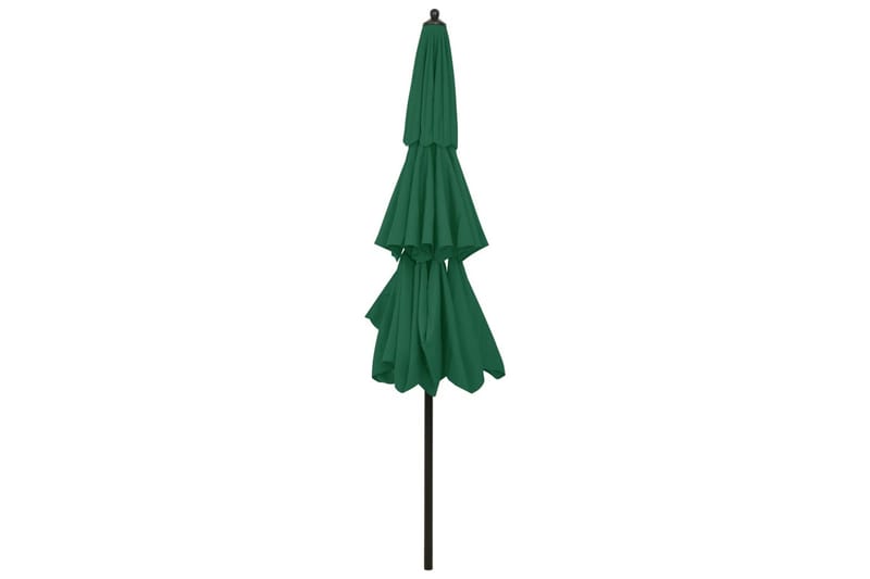 parasol med aluminiumsstang i 3 niveauer 3 m grøn - Havemøbler - Solafskærmning - Parasoller