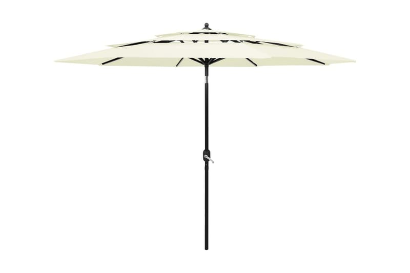 parasol med aluminiumsstang i 3 niveauer 3 m sandfarvet - Havemøbler - Solafskærmning - Parasoller