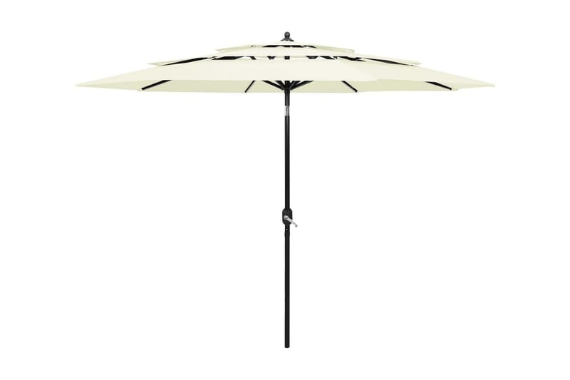 parasol med aluminiumsstang i 3 niveauer 3 m sandfarvet - Parasoller