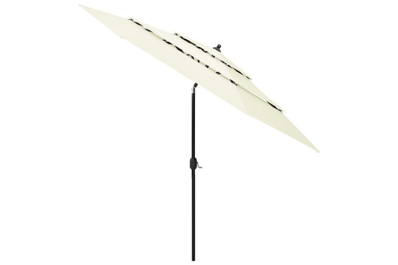 parasol med aluminiumsstang i 3 niveauer 3 m sandfarvet - Parasoller