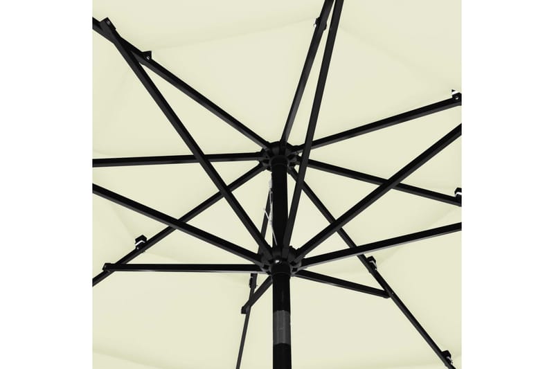 parasol med aluminiumsstang i 3 niveauer 3 m sandfarvet - Havemøbler - Solafskærmning - Parasoller