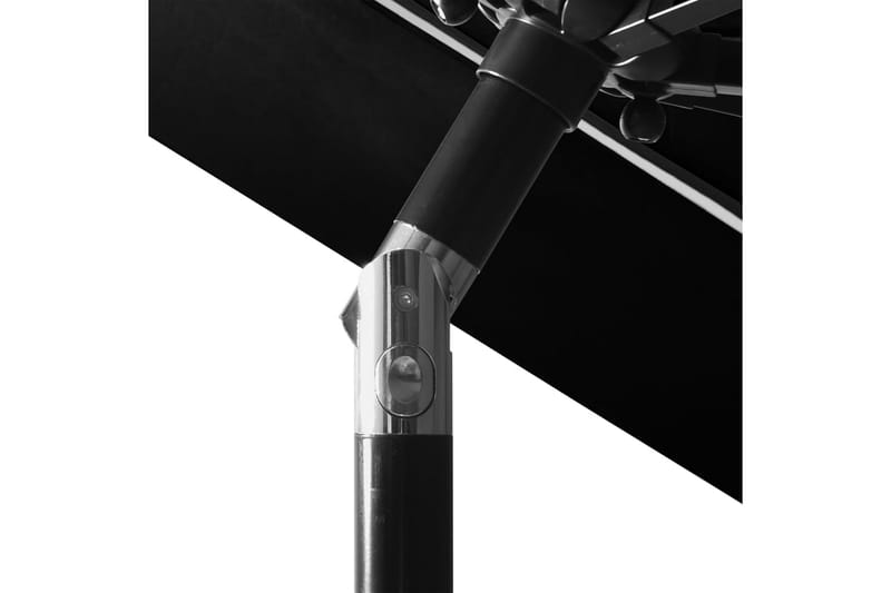parasol med aluminiumsstang i 3 niveauer 3 m sort - Havemøbler - Solafskærmning - Parasoller