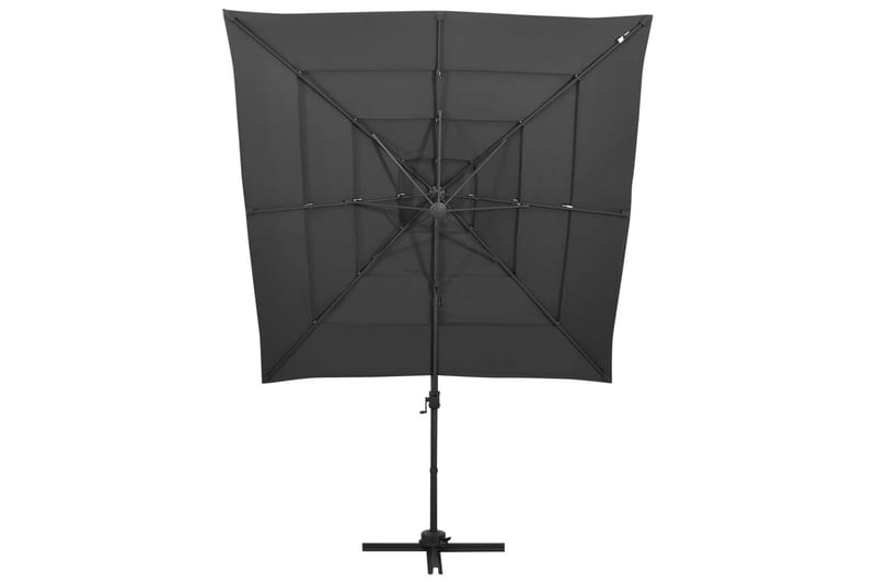 parasol med aluminiumsstang i 4 niveauer 250x250 cm - Antracit - Havemøbler - Solafskærmning - Parasoller
