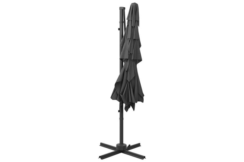 parasol med aluminiumsstang i 4 niveauer 250x250 cm - Antracit - Havemøbler - Solafskærmning - Parasoller