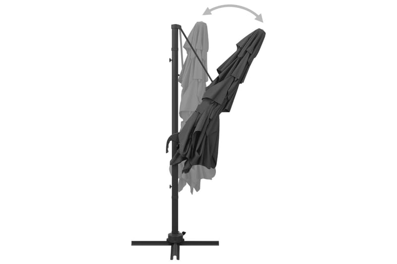 parasol med aluminiumsstang i 4 niveauer 250x250 cm - Antracit - Havemøbler - Solafskærmning - Parasoller
