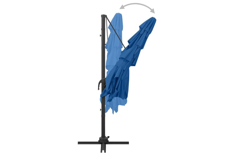 parasol med aluminiumsstang i 4 niveauer 250x250 cm azurblå - Blå - Havemøbler - Solafskærmning - Parasoller