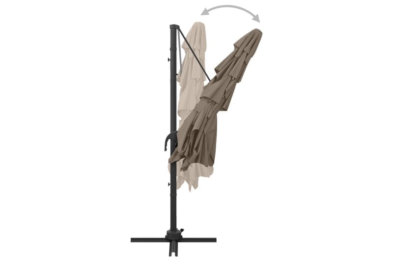 parasol med aluminiumsstang i 4 niveauer 250x250 cm gråbrun - Gråbrun - Havemøbler - Solafskærmning - Parasoller