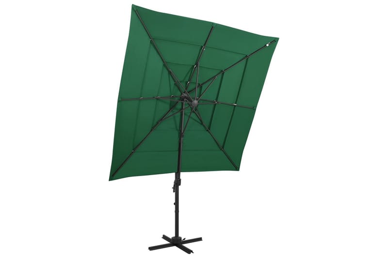 parasol med aluminiumsstang i 4 niveauer 250x250 cm grøn - Grøn - Parasoller