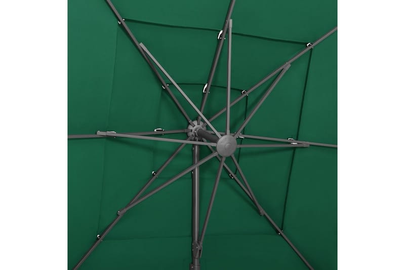 parasol med aluminiumsstang i 4 niveauer 250x250 cm grøn - Grøn - Havemøbler - Solafskærmning - Parasoller
