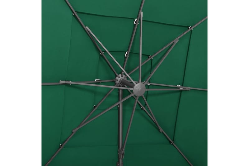 parasol med aluminiumsstang i 4 niveauer 250x250 cm grøn - Grøn - Parasoller