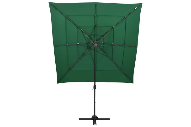 parasol med aluminiumsstang i 4 niveauer 250x250 cm grøn - Grøn - Havemøbler - Solafskærmning - Parasoller