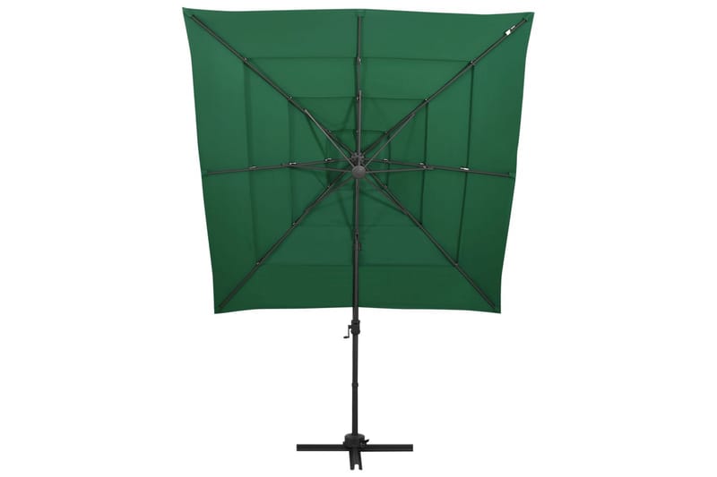 parasol med aluminiumsstang i 4 niveauer 250x250 cm grøn - Grøn - Parasoller
