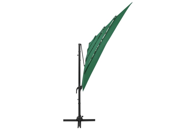 parasol med aluminiumsstang i 4 niveauer 250x250 cm grøn - Grøn - Havemøbler - Solafskærmning - Parasoller