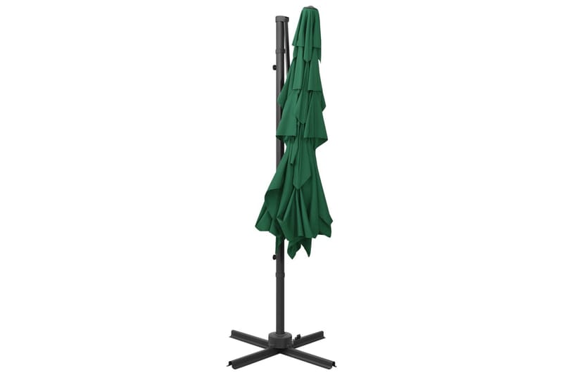 parasol med aluminiumsstang i 4 niveauer 250x250 cm grøn - Grøn - Havemøbler - Solafskærmning - Parasoller