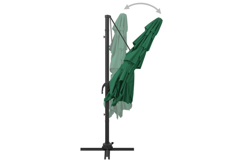 parasol med aluminiumsstang i 4 niveauer 250x250 cm grøn - Grøn - Havemøbler - Solafskærmning - Parasoller