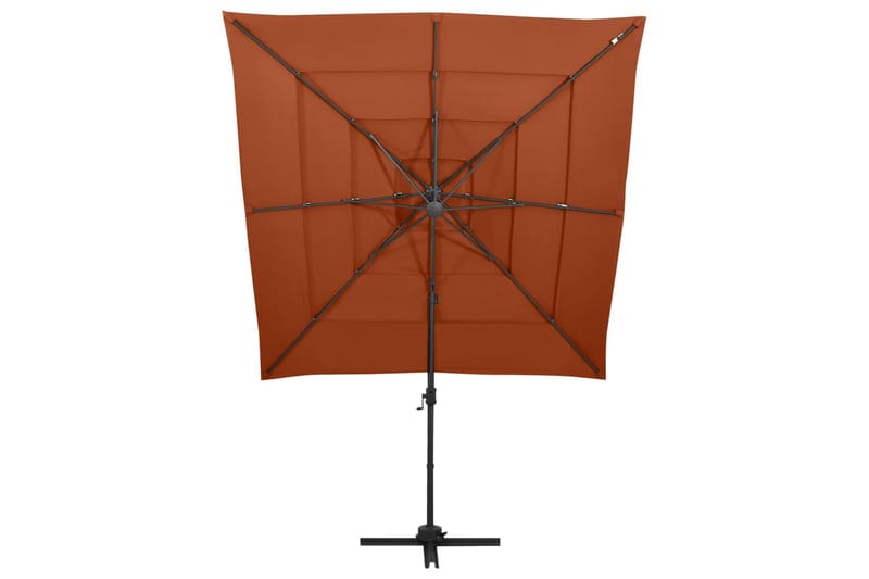 parasol med aluminiumsstang i 4 niveauer 250x250 cm - Rød - Havemøbler - Solafskærmning - Parasoller