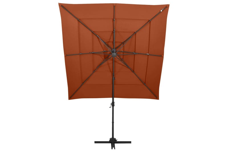 parasol med aluminiumsstang i 4 niveauer 250x250 cm - Rød - Parasoller