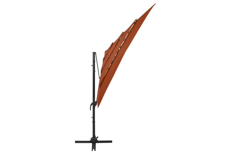 parasol med aluminiumsstang i 4 niveauer 250x250 cm - Rød - Havemøbler - Solafskærmning - Parasoller