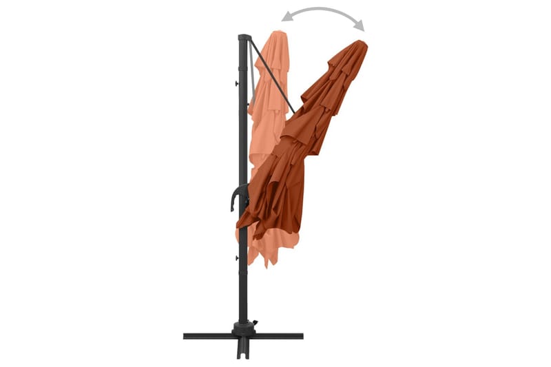 parasol med aluminiumsstang i 4 niveauer 250x250 cm - Rød - Havemøbler - Solafskærmning - Parasoller
