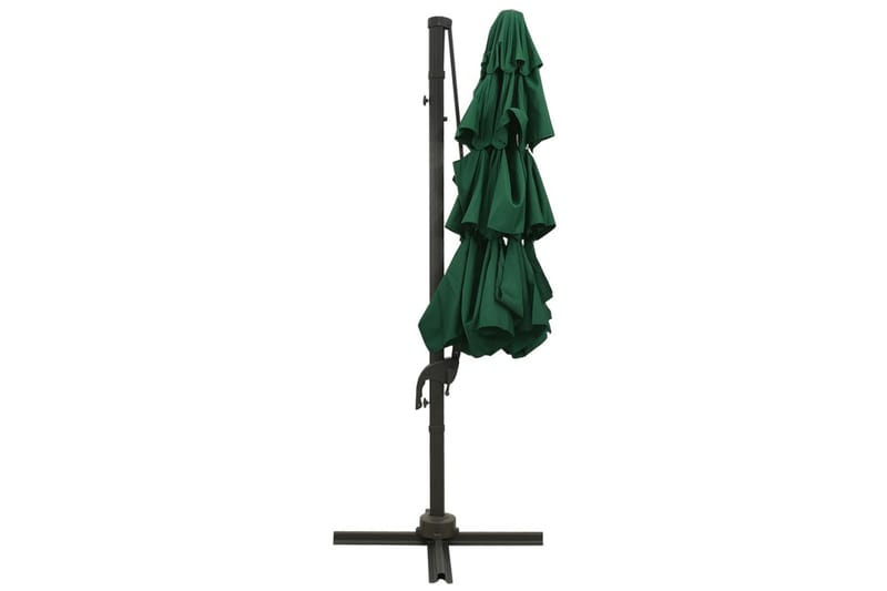 parasol med aluminiumsstang i 4 niveauer 3x3 m grøn - Grøn - Havemøbler - Solafskærmning - Parasoller