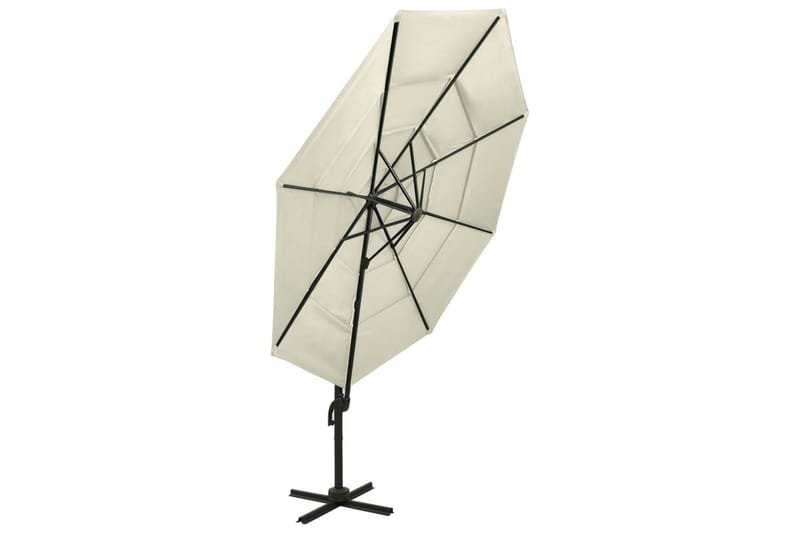 parasol med aluminiumsstang i 4 niveauer 3x3 m sandfarvet - Havemøbler - Solafskærmning - Parasoller