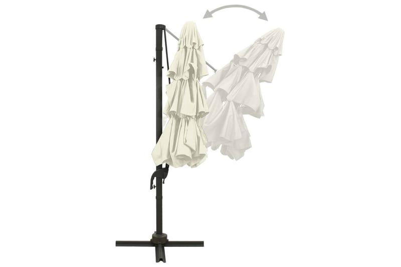 parasol med aluminiumsstang i 4 niveauer 3x3 m sandfarvet - Havemøbler - Solafskærmning - Parasoller