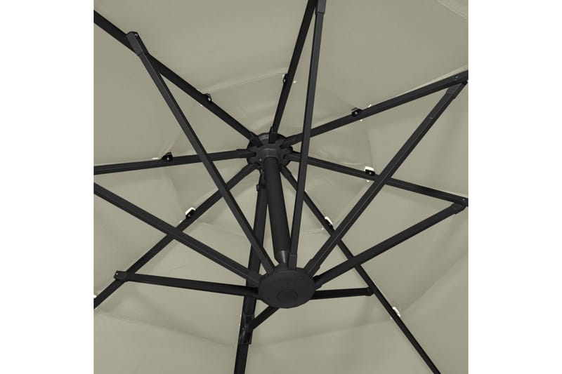 parasol med aluminiumsstang i 4 niveauer 3x3 m sandfarvet - Havemøbler - Solafskærmning - Parasoller