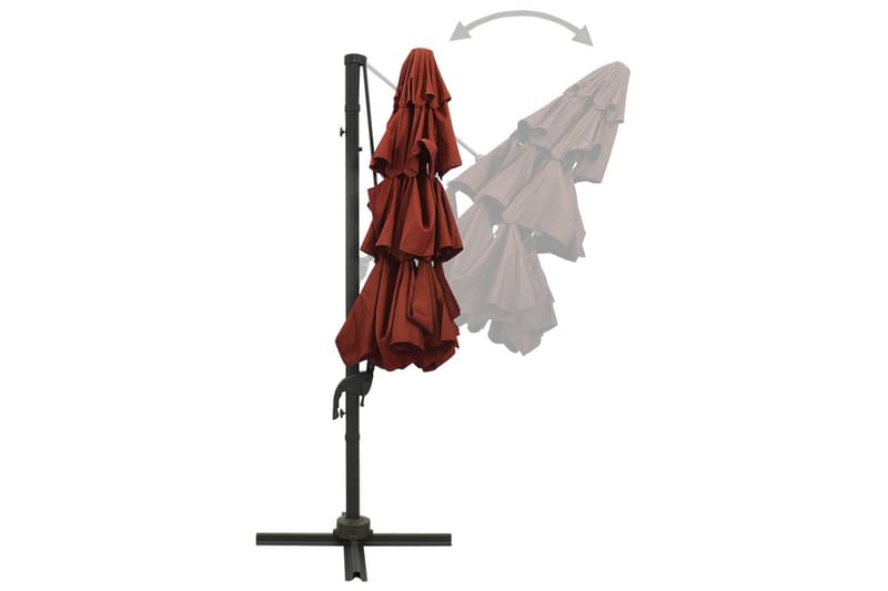 parasol med aluminiumsstang i 4 niveauer 3x3 m terrakotta - Havemøbler - Solafskærmning - Parasoller