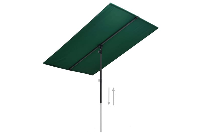 Parasol med Aluminiumstang 180x130 cm Grøn - Grøn - Parasoller