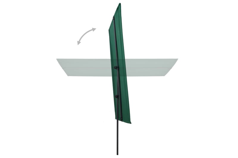 Parasol med Aluminiumstang 180x130 cm Grøn - Grøn - Havemøbler - Solafskærmning - Parasoller