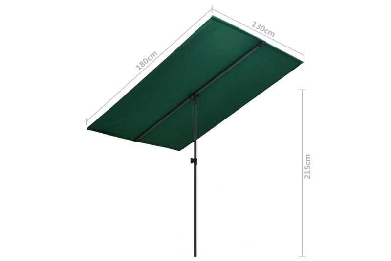 Parasol med Aluminiumstang 180x130 cm Grøn - Grøn - Parasoller