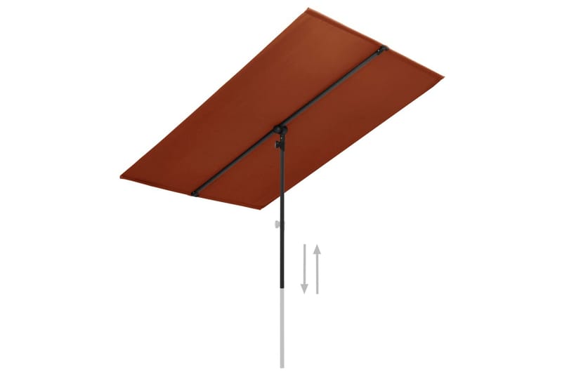 Parasol med Aluminiumstang 180x130 cm Terracotta - Rød - Parasoller