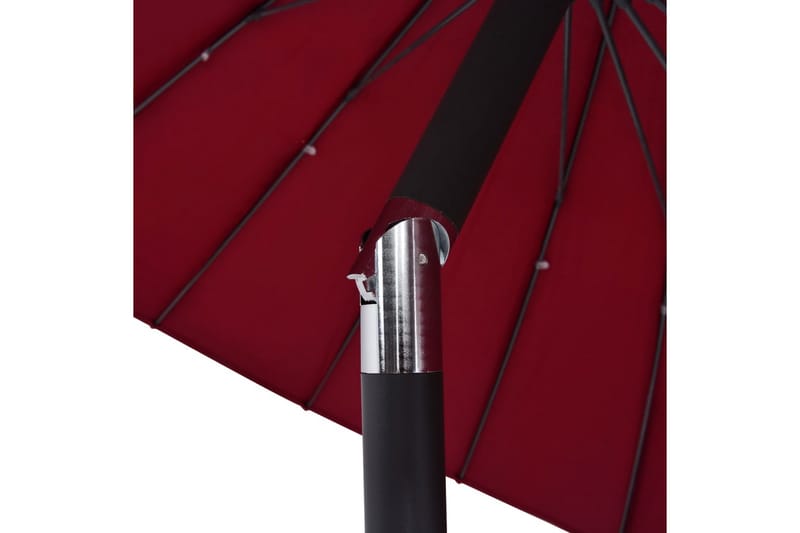 Parasol med Aluminiumstang 270 cm Bordeauxrød - Rød - Havemøbler - Solafskærmning - Parasoller