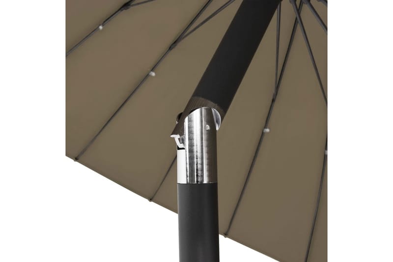 Parasol med Aluminiumstang 270 cm Gråbrun - Brun - Havemøbler - Solafskærmning - Parasoller