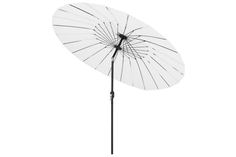 Parasol med Aluminiumstang 270 cm Sandhvid - Hvid - Havemøbler - Solafskærmning - Parasoller