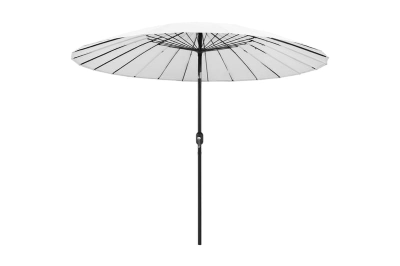 Parasol med Aluminiumstang 270 cm Sandhvid - Hvid - Havemøbler - Solafskærmning - Parasoller
