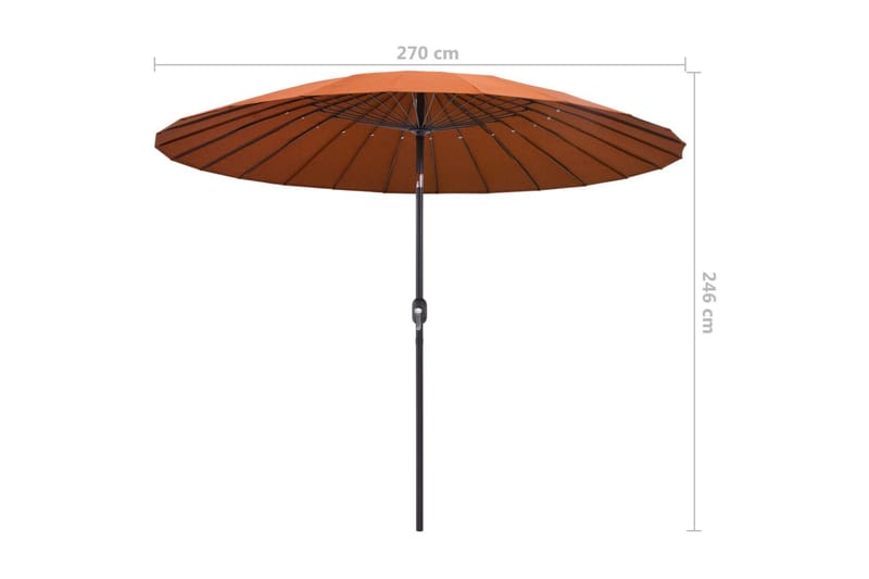 Parasol med Aluminiumstang 270 cm Terracotta - Orange - Havemøbler - Solafskærmning - Parasoller