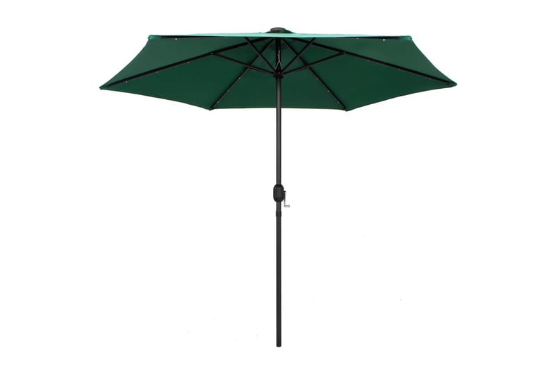 Parasol Med Led-Lys Og Aluminiumsstang 270 cm Grøn - Grøn - Havemøbler - Solafskærmning - Parasoller