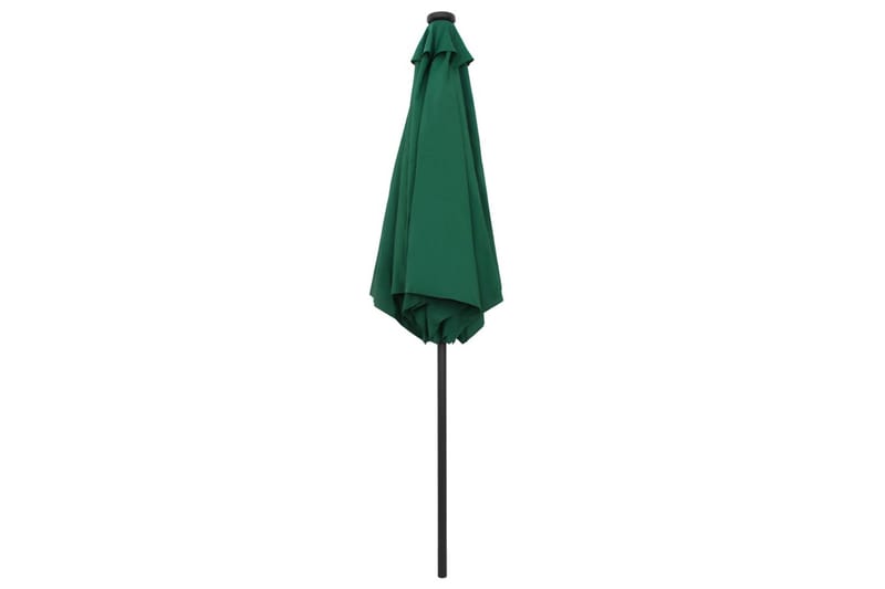 Parasol Med Led-Lys Og Aluminiumsstang 270 cm Grøn - Grøn - Havemøbler - Solafskærmning - Parasoller