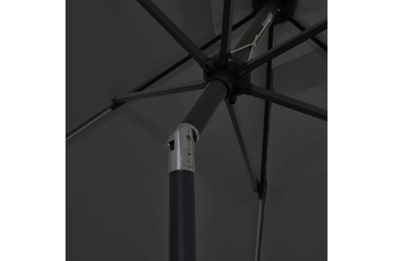 Parasol Med Led-Lys Og Aluminiumsstang 300 cm Antracitgrå - Grå - Havemøbler - Solafskærmning - Parasoller