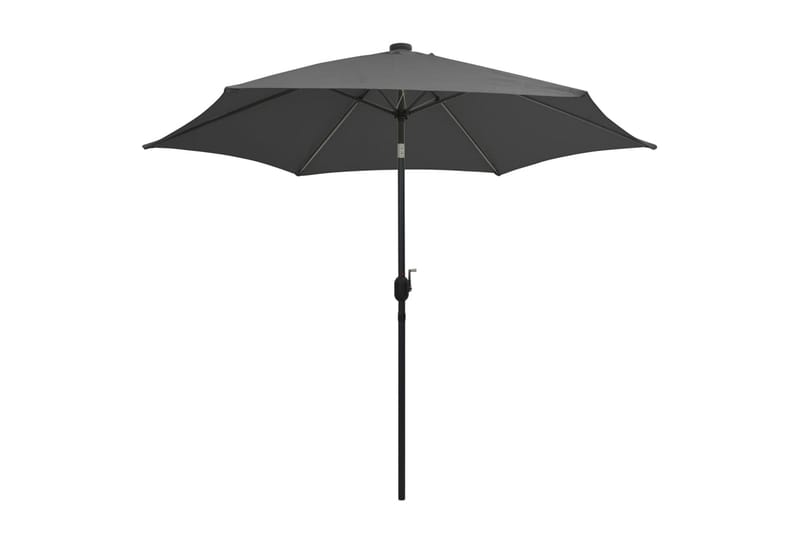 Parasol Med Led-Lys Og Aluminiumsstang 300 cm Antracitgrå - Grå - Parasoller