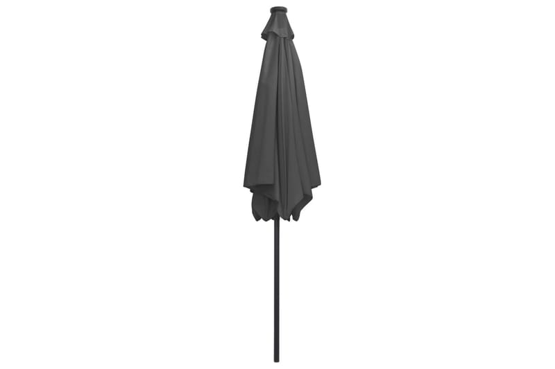 Parasol Med Led-Lys Og Aluminiumsstang 300 cm Antracitgrå - Grå - Havemøbler - Solafskærmning - Parasoller