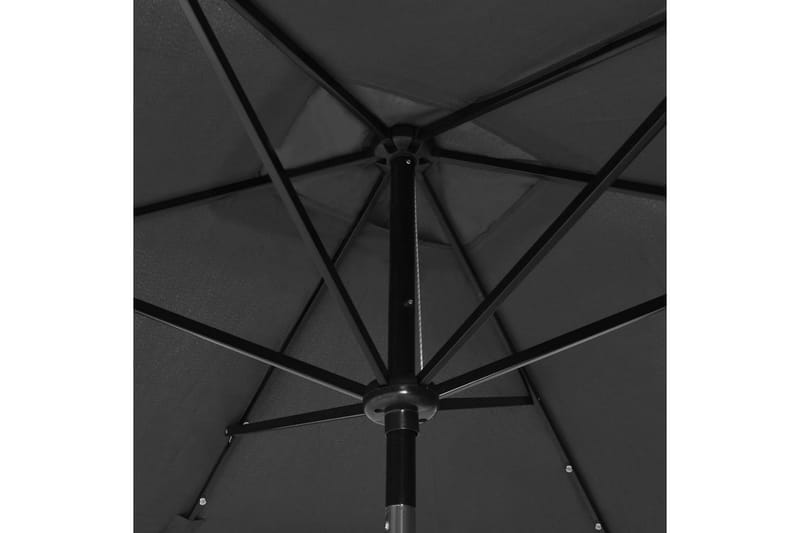 parasol med stålstand og LED-lys 2x3 m antracitgrå - Parasoller