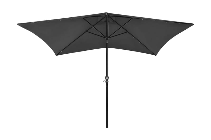 parasol med stålstand og LED-lys 2x3 m antracitgrå - Parasoller