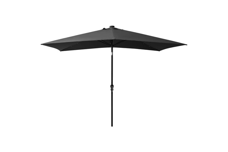 parasol med stålstand og LED-lys 2x3 m antracitgrå - Parasoller